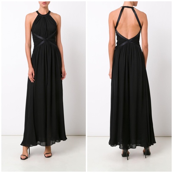 L'AGENCE Marvella Dress in Black Maxi Size 4 High Neck Formal Gown - Picture 9 of 9